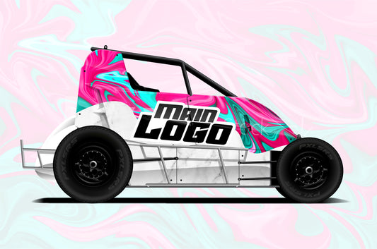 Non-Wing Micro ‘Swirl’ Pink/Teal